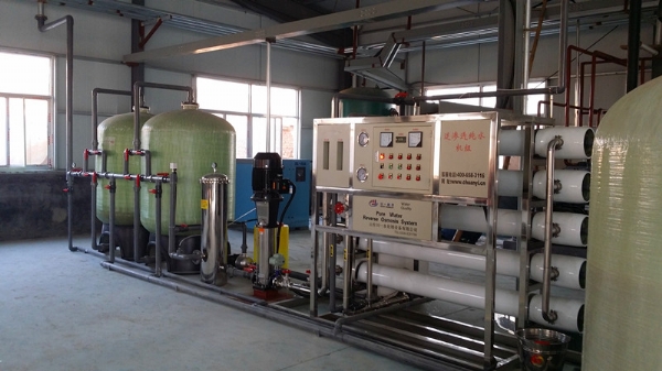 山东生物10T双级反渗透+软化设备安装调试完成